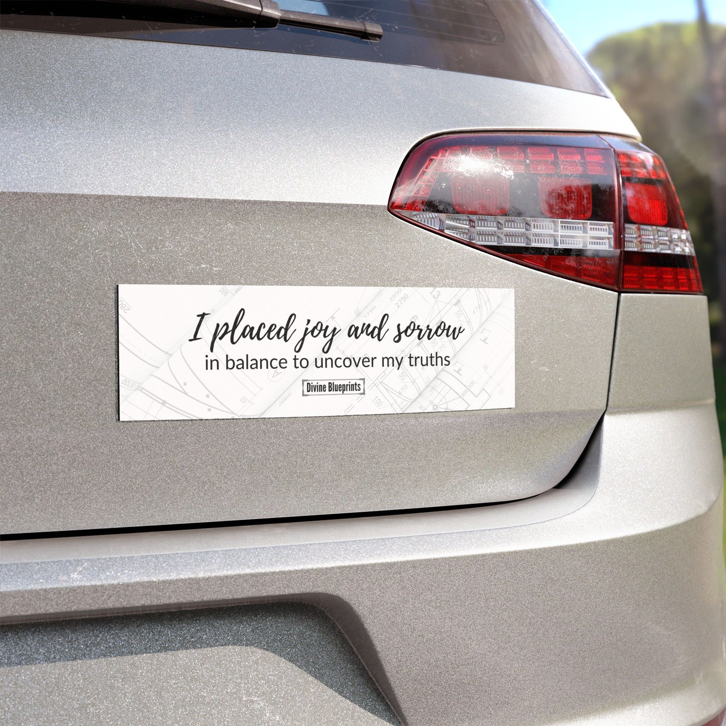 I placed joy and sorrow in balance to uncover my truths– Inspirational Car Magnet | Divine Blueprints Collection